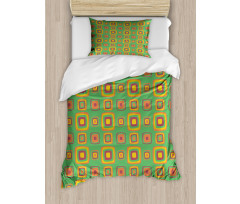 Retro Feelings Squares Duvet Cover Set