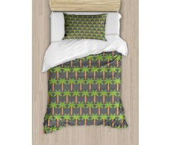 Hawaiian Jungle Palm Trees Duvet Cover Set