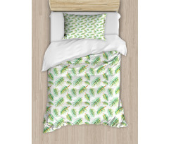 Tropical Watercolor Palm Duvet Cover Set