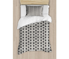 Checkered Striped Motif Duvet Cover Set