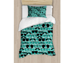 Mustache and Glasses Manly Duvet Cover Set