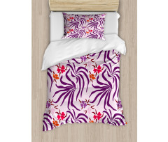 Huge Leaves and Flowers Art Duvet Cover Set