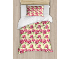 Romantic Concept Soft Flowers Duvet Cover Set