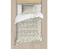 Leafy and Floral Curlicue Duvet Cover Set