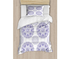 Floral Mandala with Hearts Duvet Cover Set