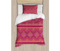 Geometrical Bi-color Folk Duvet Cover Set