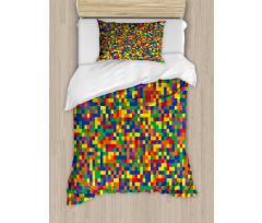 Vivid Motley Pixel Duvet Cover Set