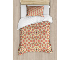 Vintage Design Flowers Art Duvet Cover Set