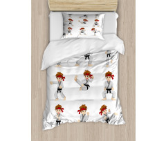 Martial Arts Boy Cartoon Duvet Cover Set