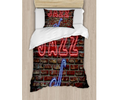 All Jazz Sign Brick Wall Duvet Cover Set