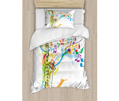 Saxophone Wavy Notes Duvet Cover Set