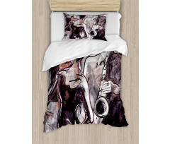 Jazz Musician Saxophone Duvet Cover Set