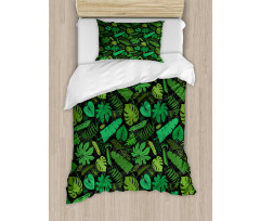 Various Leaf Silhouettes Duvet Cover Set