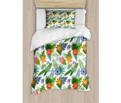 Layout of Colorful Flowers Duvet Cover Set