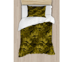 Fowers in Earth Tones Art Duvet Cover Set