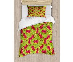 Repeated Poppy Flowers Art Duvet Cover Set