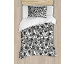 Palm Tree Leaves Sketch Art Duvet Cover Set