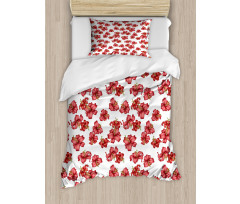 Vintage Style Lily Flowers Duvet Cover Set