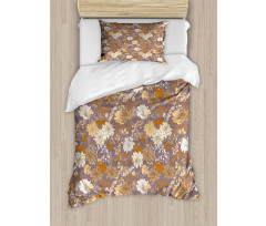 Flowers and Olive Branches Duvet Cover Set