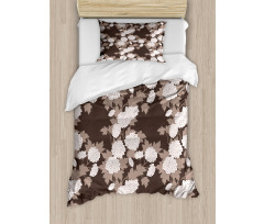 Top View Abstract Blossoms Duvet Cover Set