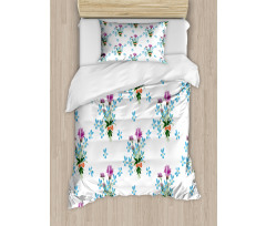 Colorful Spring Time Botany Duvet Cover Set