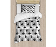 Random Sketchy Brush Blots Duvet Cover Set