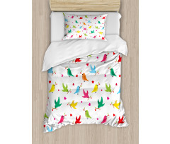 Heart Branches Colorful Duvet Cover Set