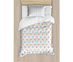 Doodle Flowers Symmetry Art Duvet Cover Set