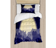 Cloudy Sky View at Night Duvet Cover Set