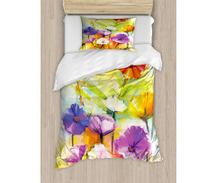 Vivid Gerbera Bloom Spring Duvet Cover Set