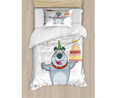 Bulldog Balloons and Cake Duvet Cover Set