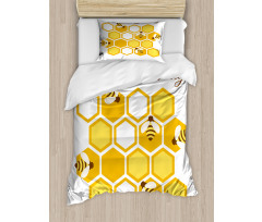 Cursive Wording Beehive Duvet Cover Set