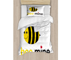 Bee Mine Romantic Cartoon Duvet Cover Set