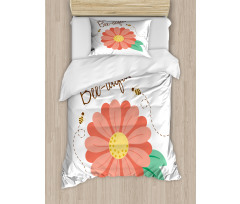 Bee-utiful Floral Scene Duvet Cover Set