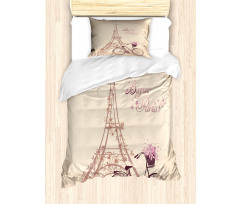 French Eiffel Tower Duvet Cover Set
