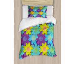 Watercolor Style 90s Pattern Duvet Cover Set