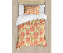 Old Times Design Flowers Duvet Cover Set