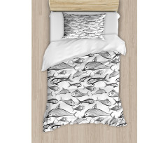 Sketch of Underwater Lives Duvet Cover Set