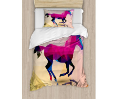 Geometric Horse Animal Duvet Cover Set