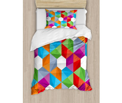 Retro Mosaic Triangle Duvet Cover Set