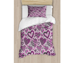 Stripe Circle Romance Motif Duvet Cover Set