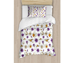 Graphic Daffodils Narcissus Duvet Cover Set