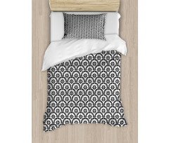 Monotone Round Leafy Items Duvet Cover Set