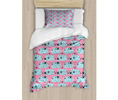 X and O Motifs Spot Duvet Cover Set