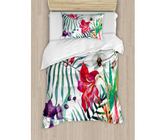 Tropical Orchids Duvet Cover Set