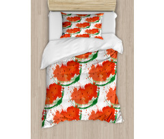 Grunge Spots Fruit Slice Duvet Cover Set