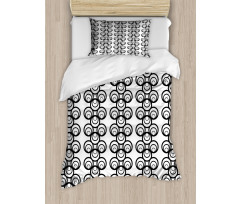 Monotone Artwork Circles Duvet Cover Set