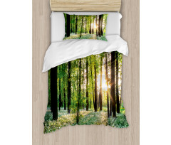 Sunny Forest Blossoms Duvet Cover Set