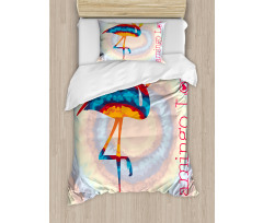 Rainbow Colored Birds Duvet Cover Set