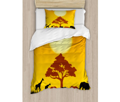 Wildlife Animals Rhinos Duvet Cover Set